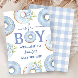 Invitación de Baby Shower Blue Donuts Oh Boy Baby