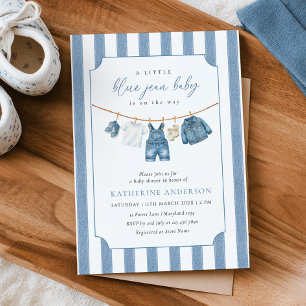 Invitación de baby shower Blue Jean Baby