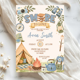 Invitación de Baby Shower 'Blue Smore To Love'