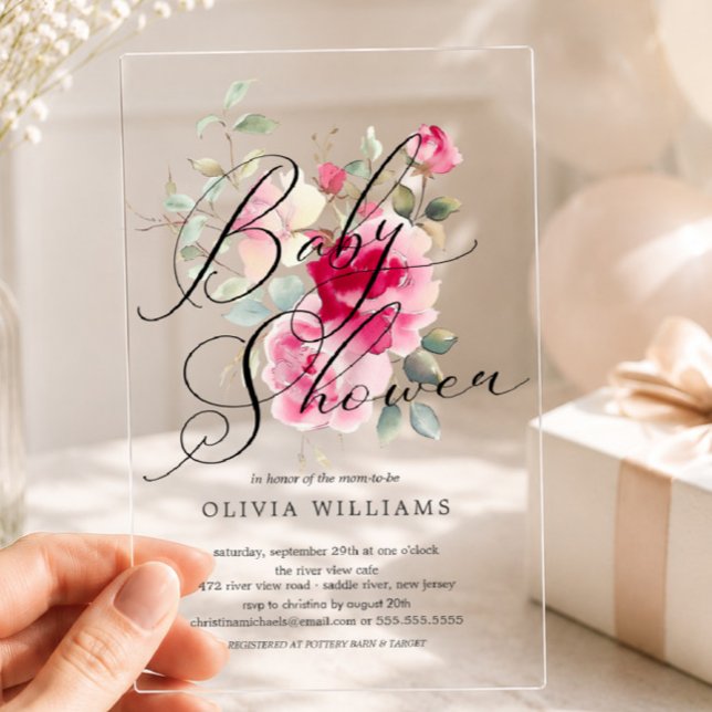 Invitación de baby shower Blush Blossom Baby (Subido por el creador)