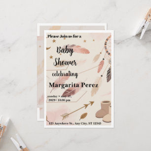 Invitación de Baby Shower Boho