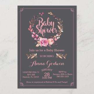 Invitación de Baby Shower Boho