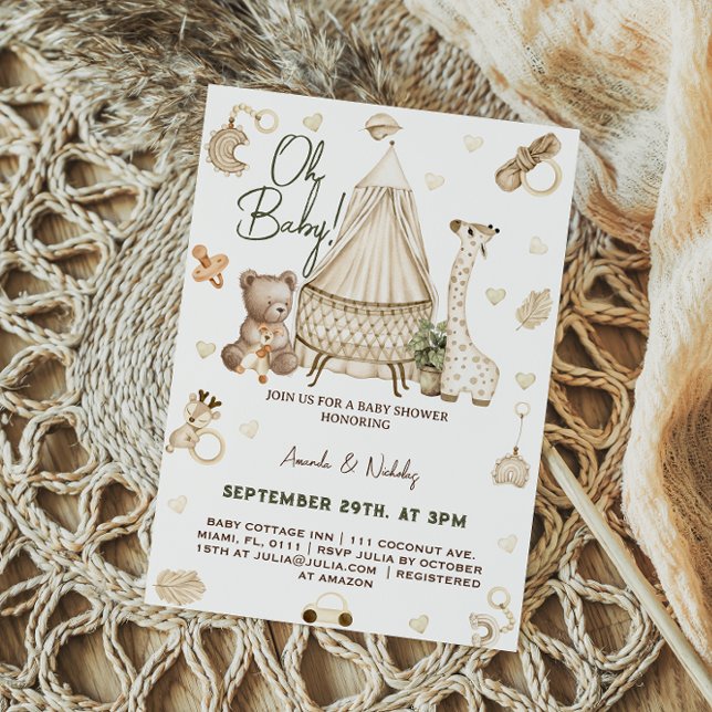 Invitación de Baby Shower Boho Animal (Subido por el creador)