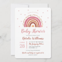 Invitación de Baby Shower Boho Arcoíris