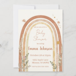 Invitación de Baby Shower Boho Arcoíris – Acuarela