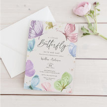 Invitación de Baby Shower Boho Butterfly