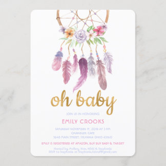 Invitación de Baby Shower Boho Chic Cazadora de Su