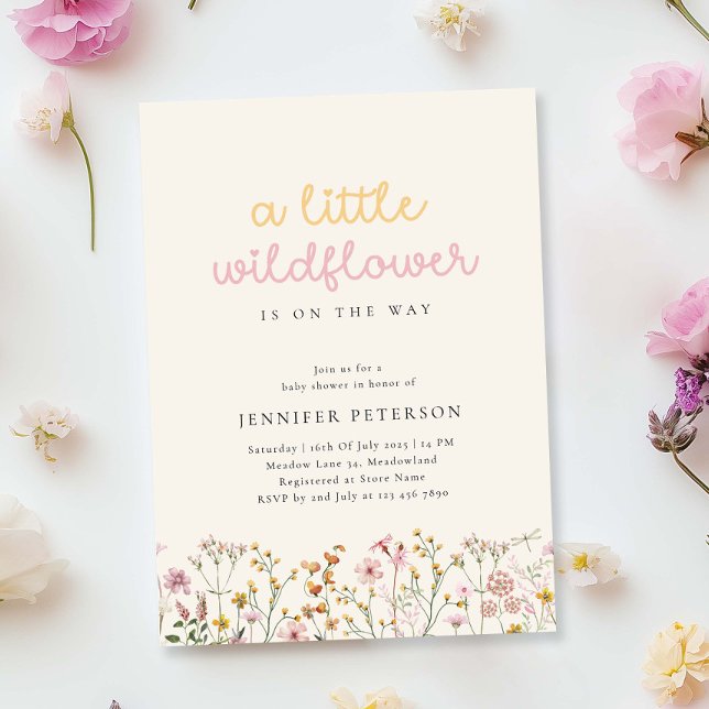 Invitación de baby shower boho de flor silvestre (Subido por el creador)