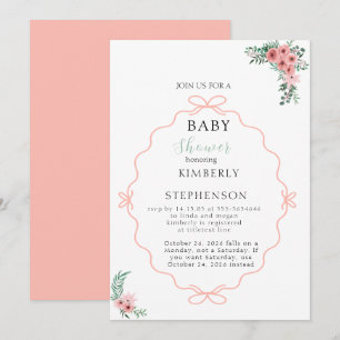 Invitación de Baby Shower Boho de Pasto Pampas Bei