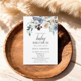 Invitación de Baby Shower Boho Dusty Blue