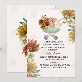 Invitación de Baby Shower Boho Editable |
