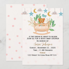 Invitación de baby shower boho editable