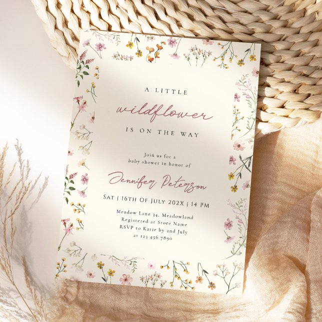 Invitación de Baby Shower Boho Flor Silvestre (Subido por el creador)