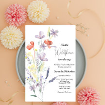 Invitación de Baby Shower Boho Flor Silvestre