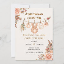 Invitación de Baby Shower Boho Floral de Otoño Lit