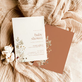 Invitación de Baby Shower Boho | Floral de Otoño M