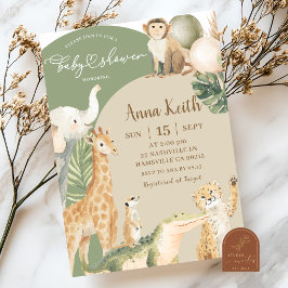 Invitación de Baby Shower Boho Greenery Safari