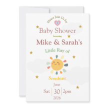 Invitación de Baby Shower Boho Little Ray of Sonsh