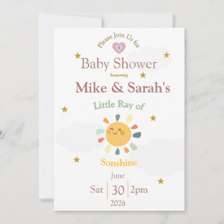 Invitación de Baby Shower Boho Little Ray of Sonsh