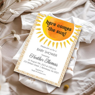 Invitación de Baby Shower Boho Neutral Soleado