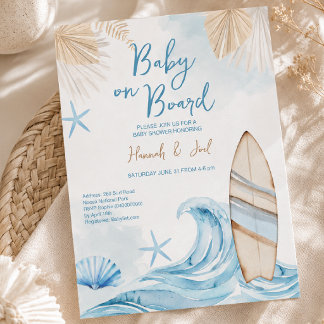 Invitación de Baby Shower Boho Niño Bebé a Bordo