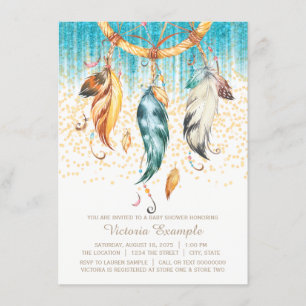 Invitación de Baby Shower Boho Niño Niña Cazador d