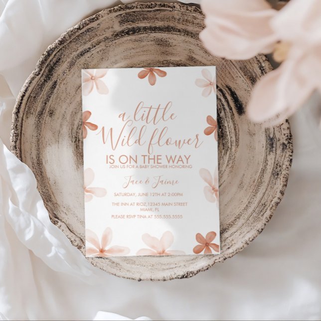 Invitación de Baby Shower Boho One Flores Silvestr (Subido por el creador)