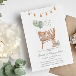 Invitación de Baby Shower Boho para Guardería Boho