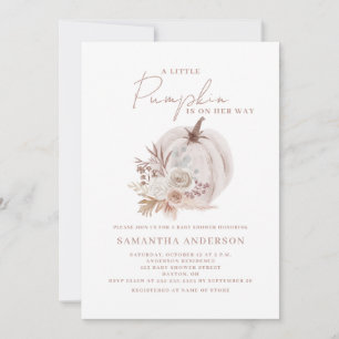 Invitación de baby shower boho para niña calabacit