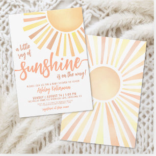 Invitación de Baby Shower Boho Pequeño Rayo de Sol