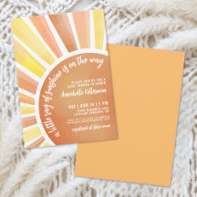 Invitación de Baby Shower Boho Pequeño Rayo de Sol