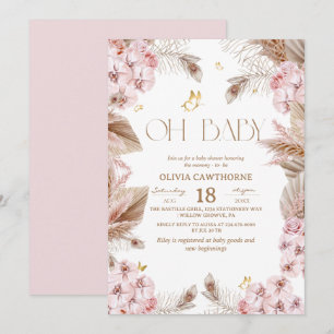 Invitación de Baby Shower Boho Rústica
