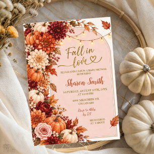 invitación de baby shower boho rústico de otoño