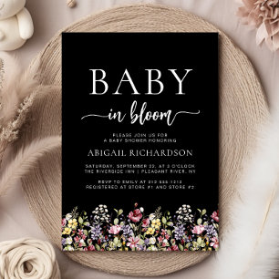 Invitación de baby shower boho salvaje de flores n