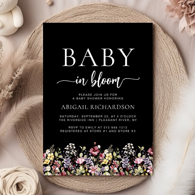 Invitación de baby shower boho salvaje de flores n (Subido por el creador)