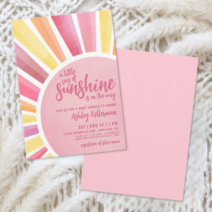 Invitación de Baby Shower Boho Sol Rosa