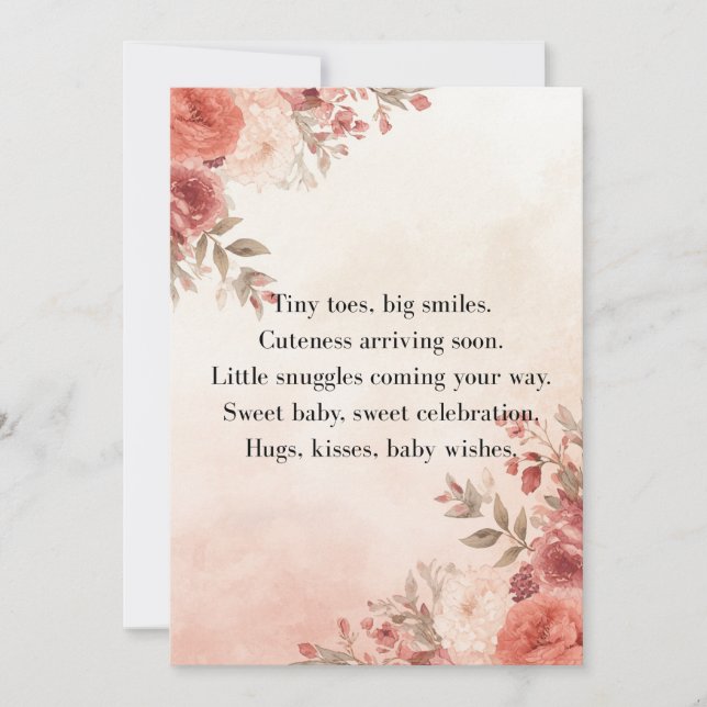 Invitación de Baby Shower Boho Tema Pastel (Anverso)