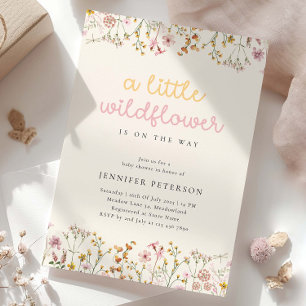 Invitación de Baby Shower Boho Wildflower