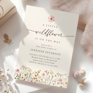 Invitación de Baby Shower Boho Wildflower