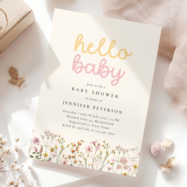 Invitación de Baby Shower Boho Wildflower (Subido por el creador)