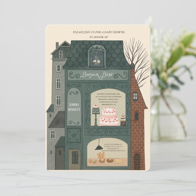 Invitación de Baby Shower Bonjour Bebe (Subido por el creador)