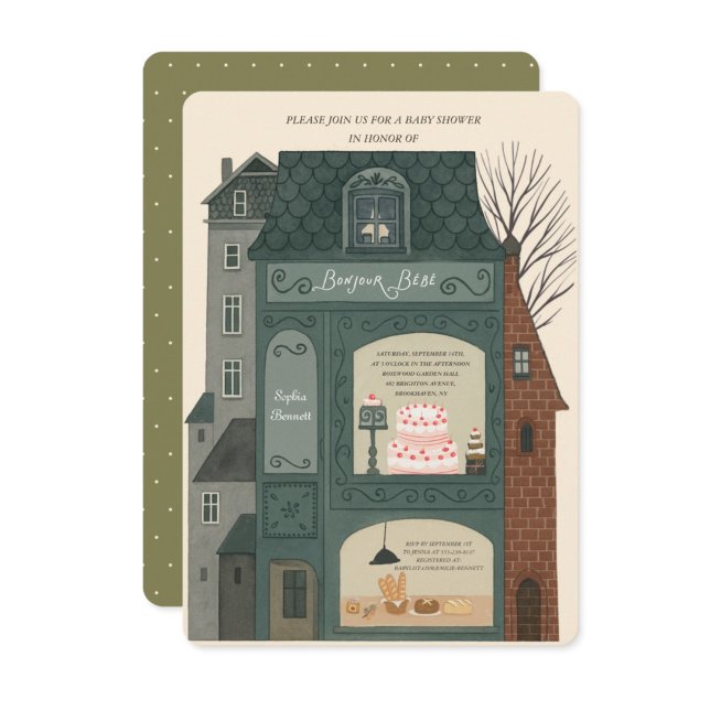 Invitación de Baby Shower Bonjour Bebe (Subido por el creador)