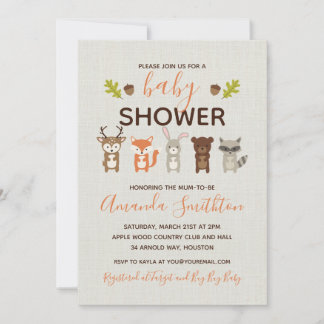 Invitación de Baby Shower Bosque
