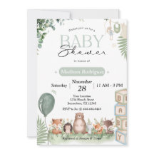 Invitación de Baby Shower Bosque