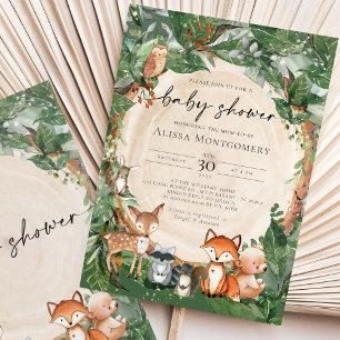 Invitación de Baby Shower Bosque