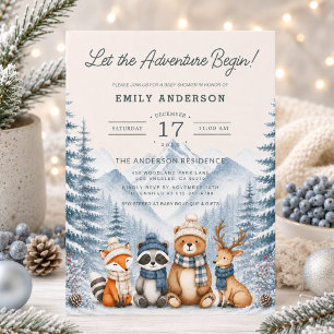 Invitación de Baby Shower Bosque Animales de Invie