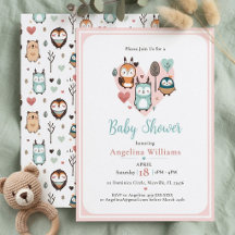 Invitación de Baby Shower Bosque | Animales del Bo