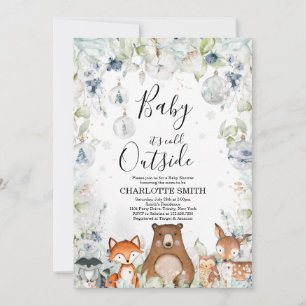 Invitación de Baby Shower Bosque Ártico