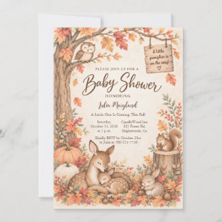 Invitación de Baby Shower Bosque – Ciervo Bebé