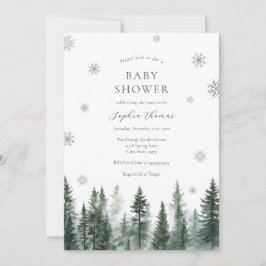 Invitación de Baby Shower Bosque de Invierno